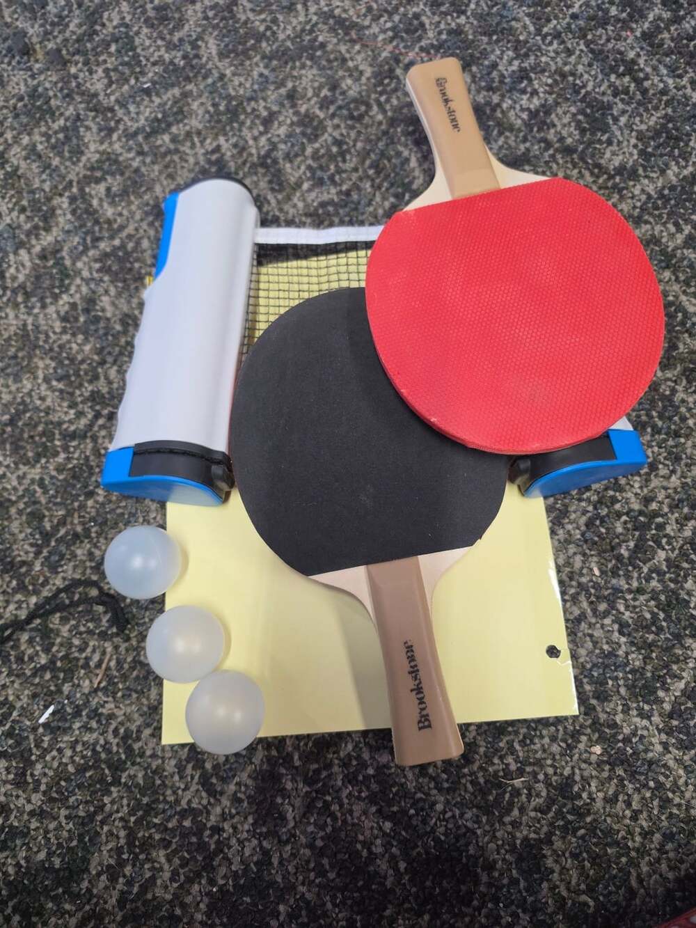 Brookstone Retractable Table Tennis Set Ping Pong